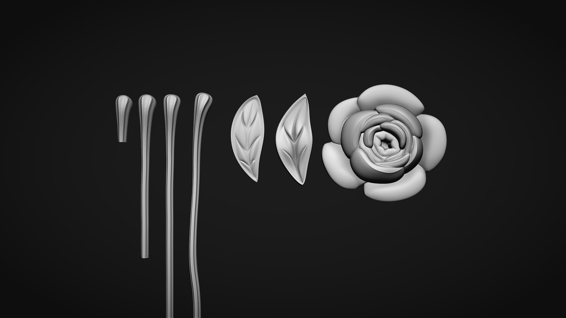 Rose Bas Relief 3D Print Model 3D - TurboSquid 2367271
