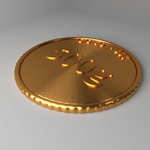 3D goldcoin 500 gram model