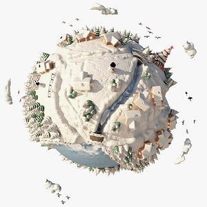 3D Cartoon Planet Winter