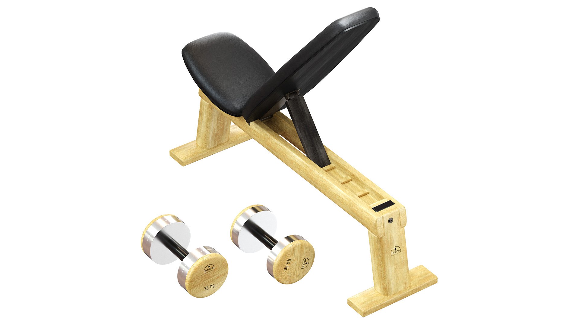 NOHrD DumbBells WeightBench Weight Rack 3D Model TurboSquid 2290151