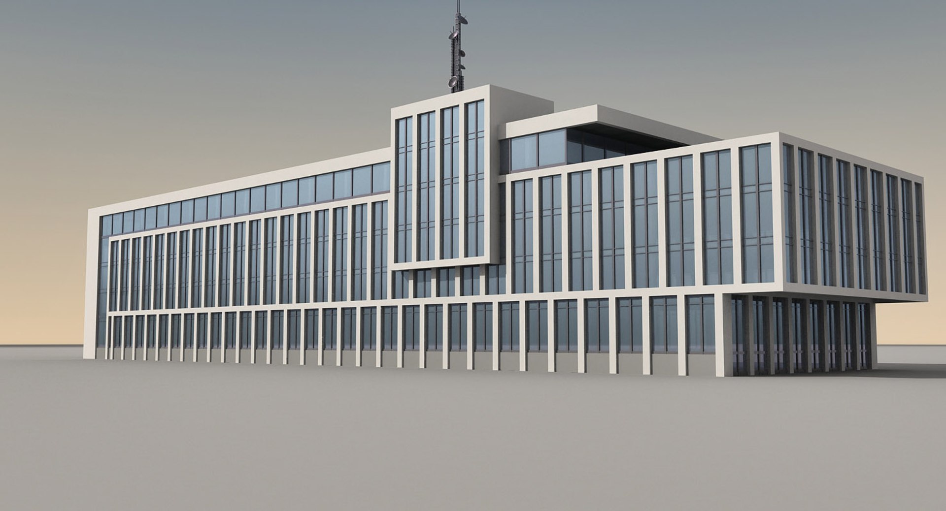 obj modern building