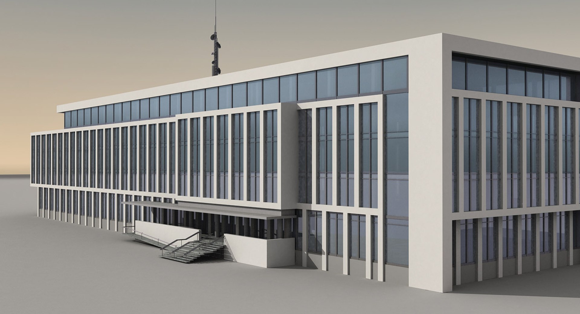 obj modern building