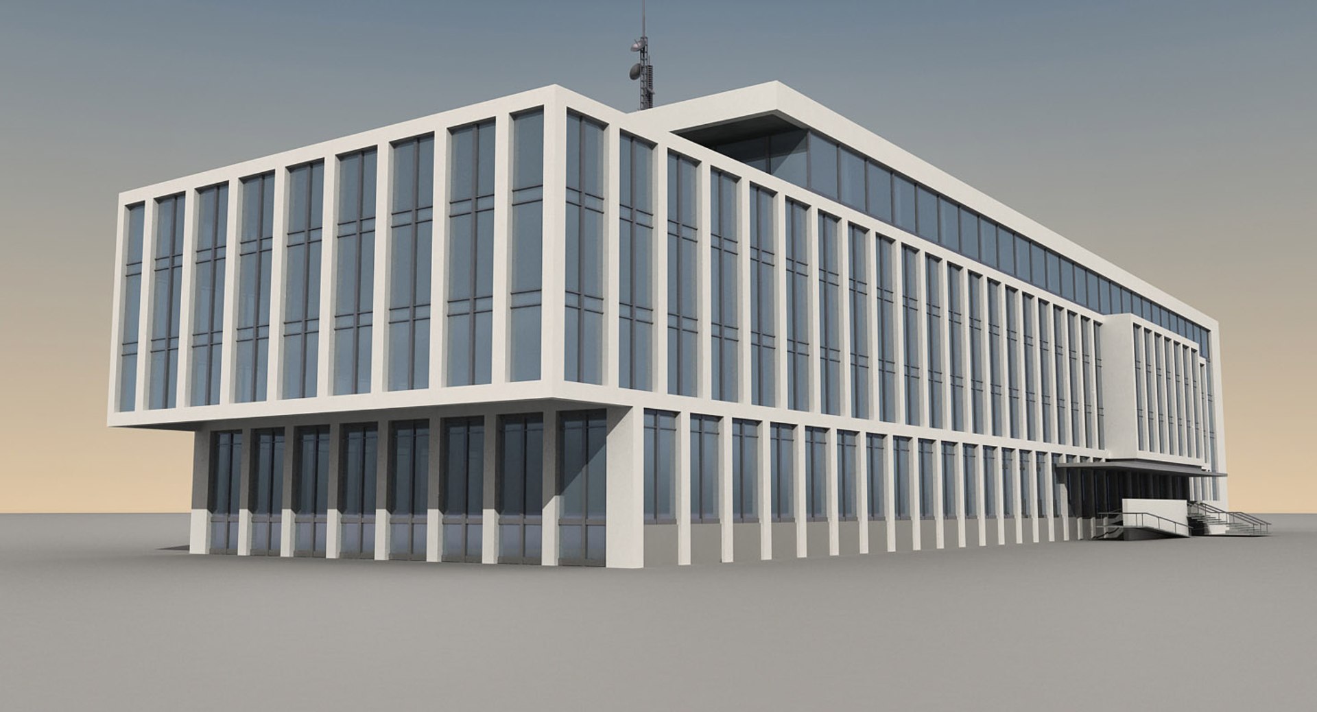 obj modern building