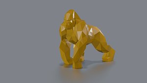 3D mojo kong polygonal sculpture model