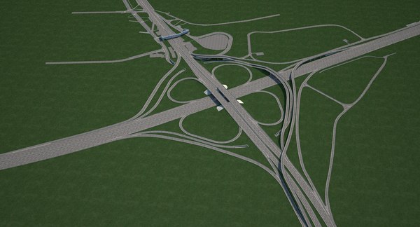 Highway road junction 3D model | 1144362 | TurboSquid