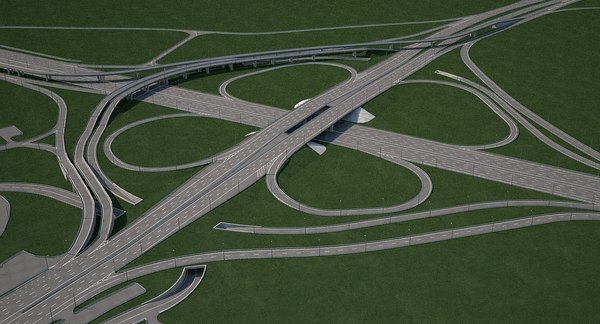 Highway road junction 3D model | 1144362 | TurboSquid