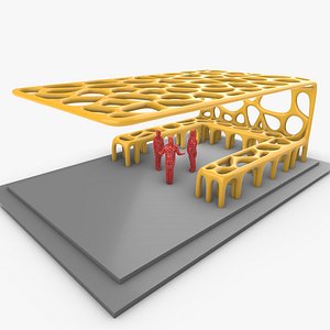 3D Expo Organic Skeleton Exhibition Booth model