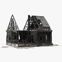 Burnt Wooden House Green