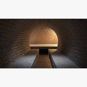Sewer tunnel 01 3D model