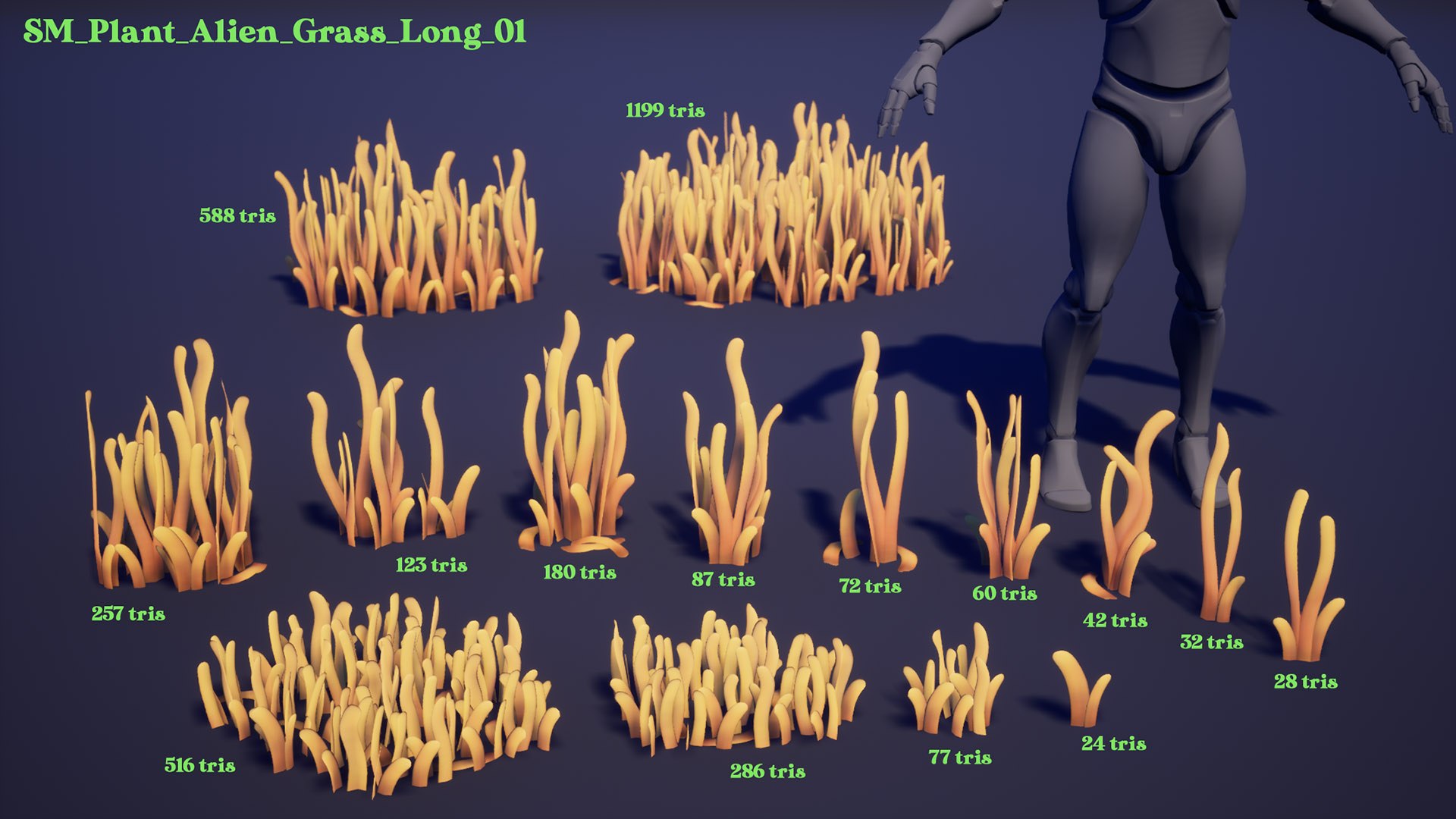 Alien Grass Pack 3D Model - TurboSquid 2277340