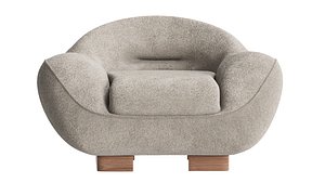 Glen Armchair Beige - Modern Designer Chair with PBR Textures 3D model