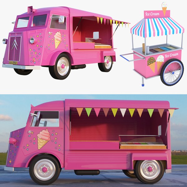 マクドナルドランド　キャラクター　3D アイスクリームカップ　アメトイ アイスクリームトラックとカート3Dモデル - TurboSquid 1336035