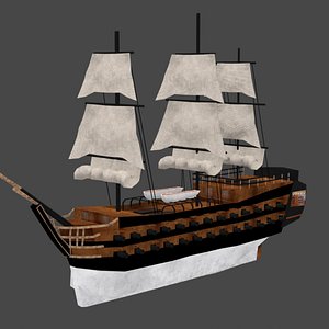 3D HMS glatton ship of the line