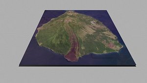 3D Mountain landscape Volcano Ruang North Sulawesi Indonesia model
