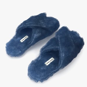 3D shoes fur blue model