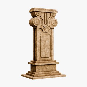 3D Ancient Stone Pedestal Low-poly 3D model