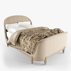 belle upholstered bed 3d model