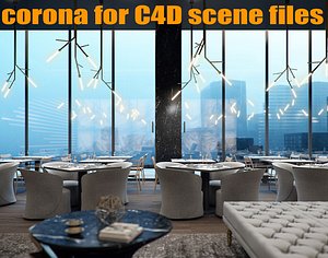 Corona C4D Scene files - Luxury Restaurant Scene