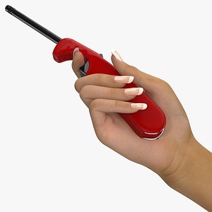 grill lighter hand rigged 3D model