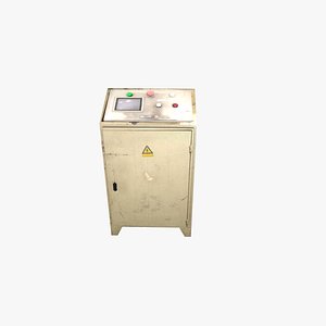 Industrial Control Panel Cabinet with HMI Screen - Low Poly PBR