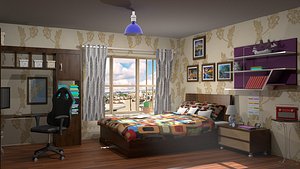 Cartoon Bedroom Interior 3D
