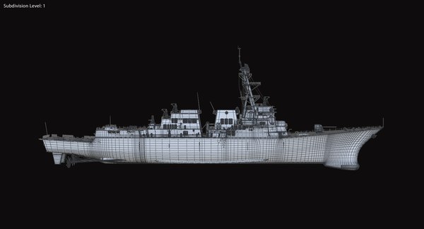 3D uss daniel inouye - TurboSquid 1296799