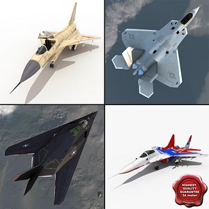 3d jet fighters rigged 2 model