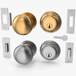 3D knob set steel door
