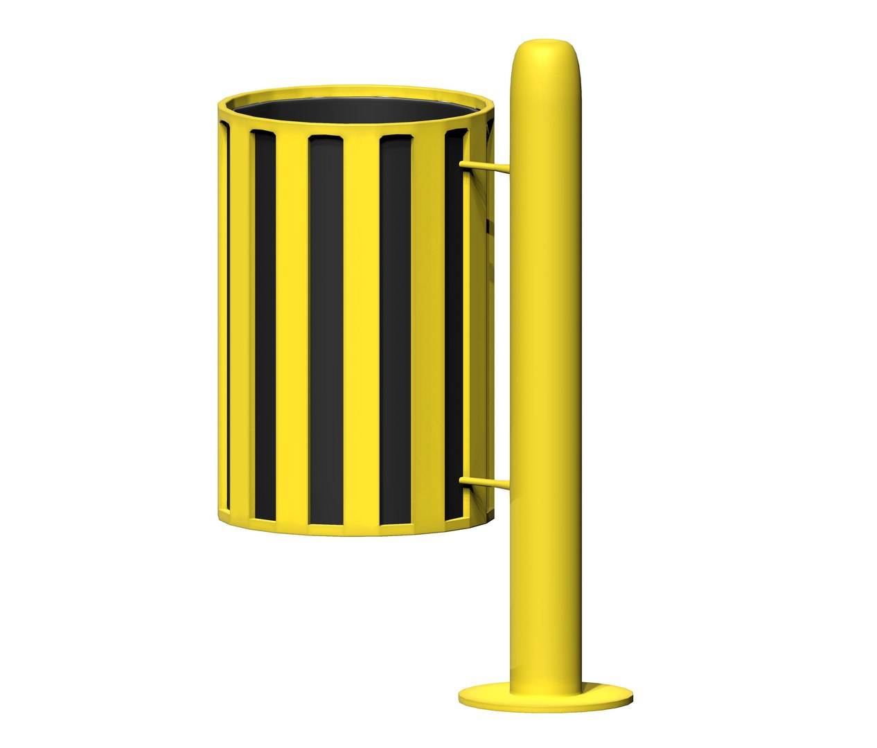 3D Yellow Circular Cage Type Trash Can - TurboSquid 2130099