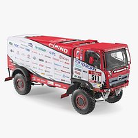 Rally Truck Hino Ranger Lights On Simple Interior