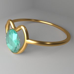 3D gold ring 7