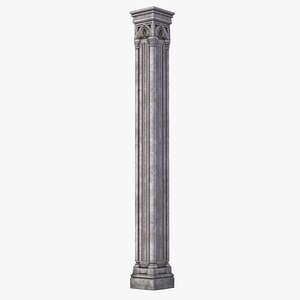 Gothic Stone Column Fantasy Cathedral Architecture