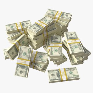 American dollar bundles large set 3D