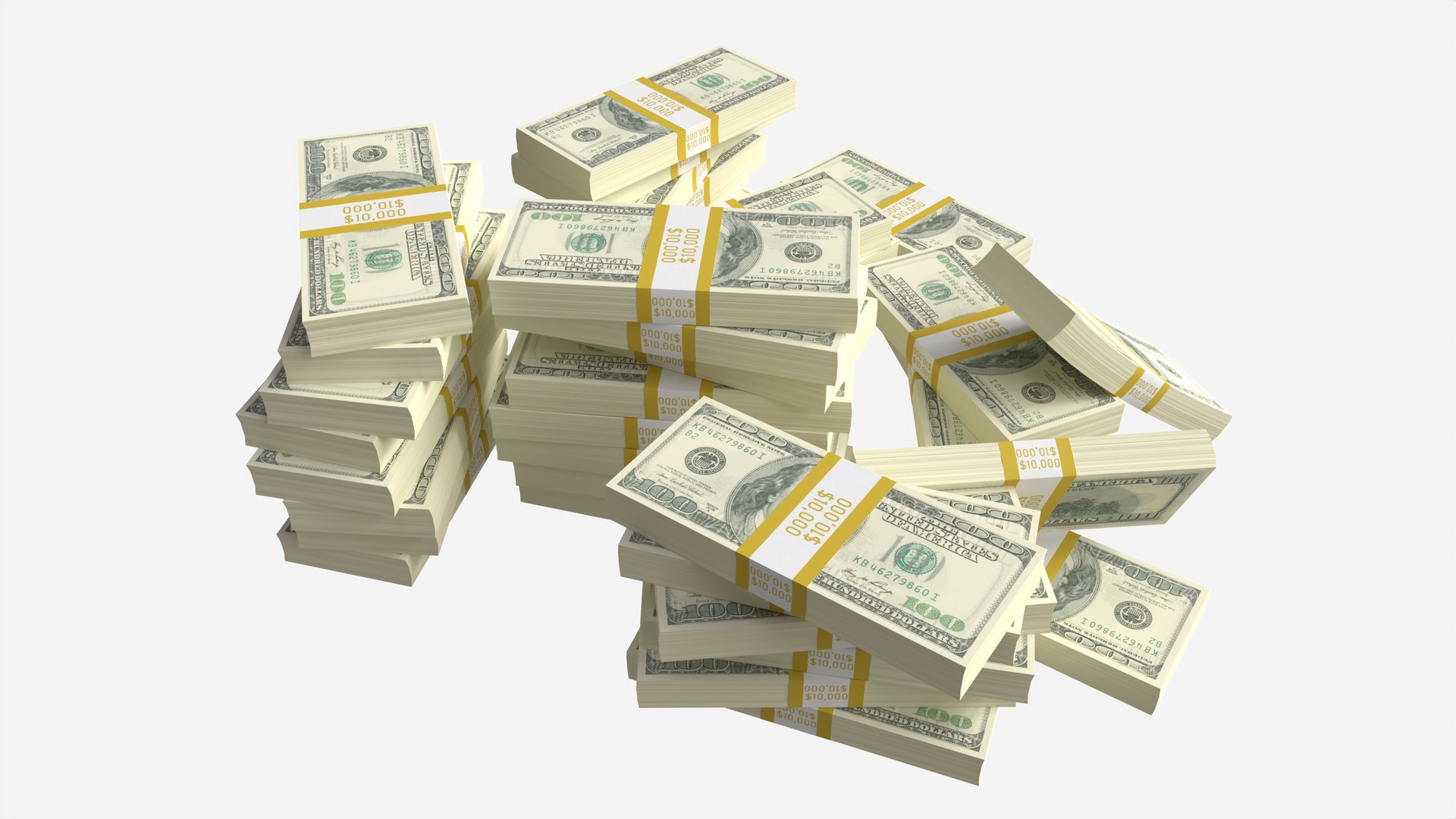 American Dollar Bundles Large Set 3D - TurboSquid 2105818