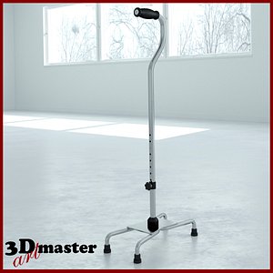 aluminium quad canes 3D model