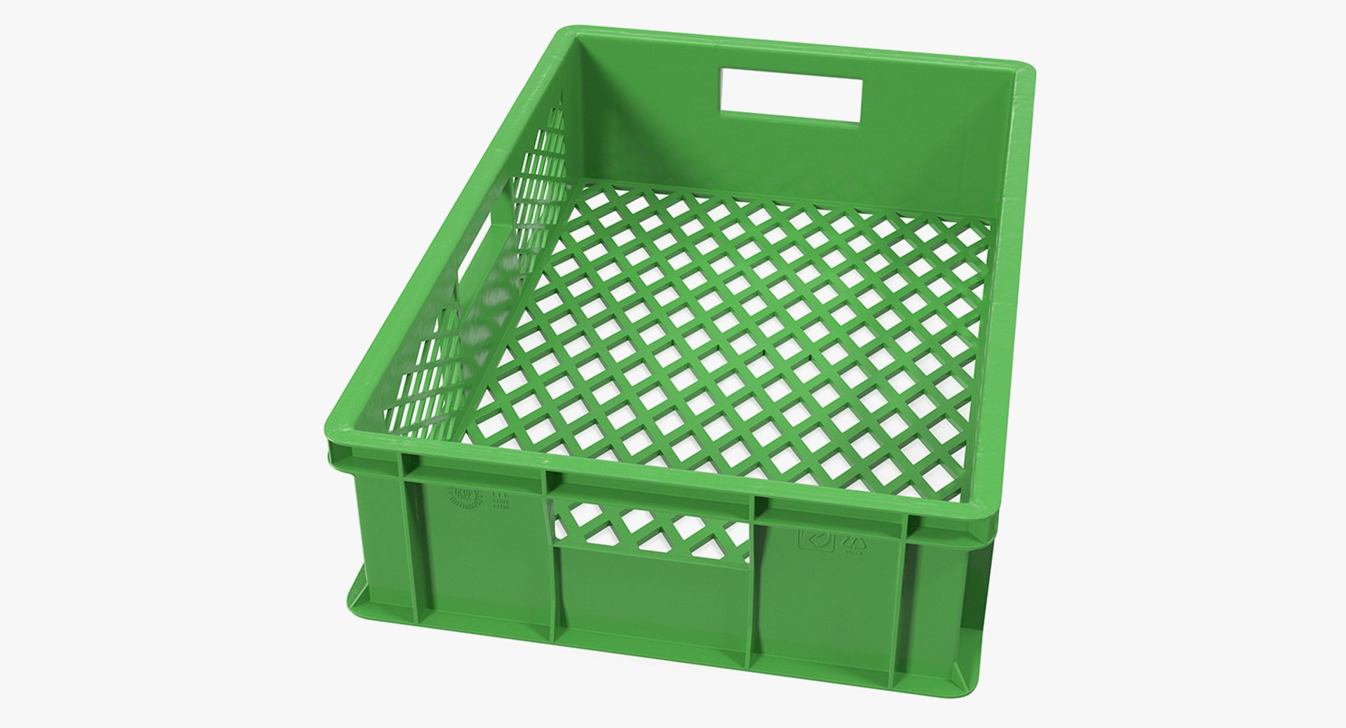 Square Solid Plastic Crate 3D Model 3D model preview