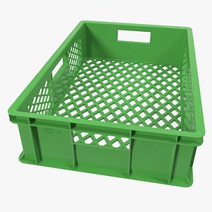 Square Solid Plastic Crate 3D Model