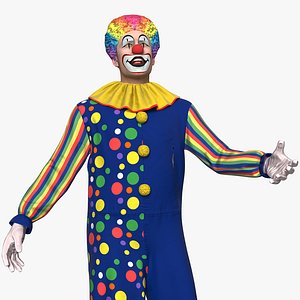 funny clown costume rigged model