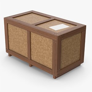 Wooden Crate Box Dark 3D