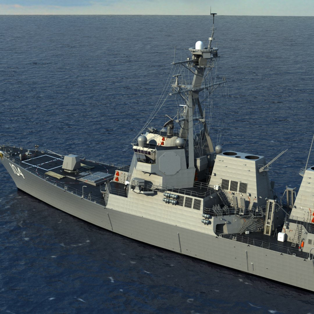 3d model uss sterett ddg-104 arleigh