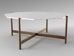 Pottery Barn Montague 40inch Geometric Marble Coffee Table