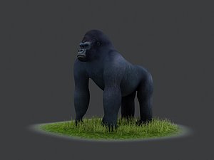 3D bush chimpanzees silverback gorillas