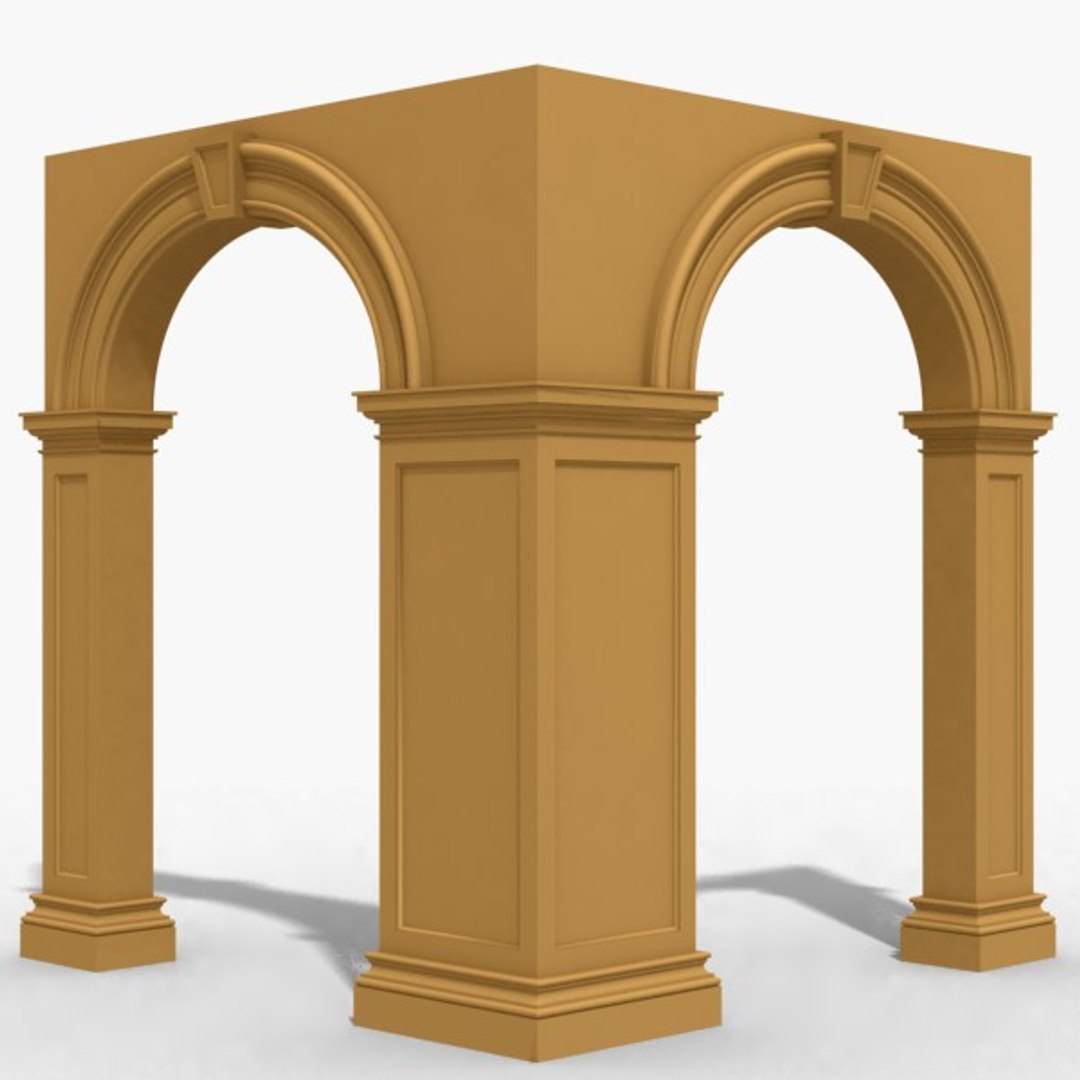 3d model of arch archway wall