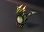 Cartoon Green Dragon Rigged Low-poly
