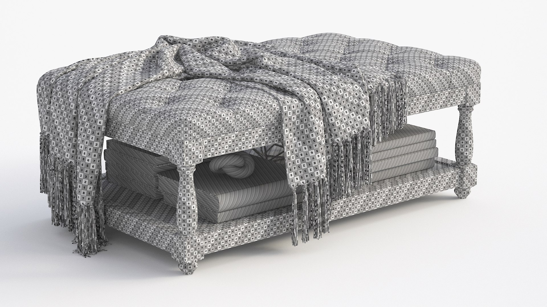 3D Upholstered Petit Royale Ottoman Coffee Table Model TurboSquid 1842063