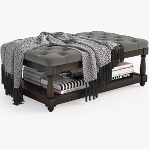 3D Upholstered Petit Royale Ottoman Coffee Table model