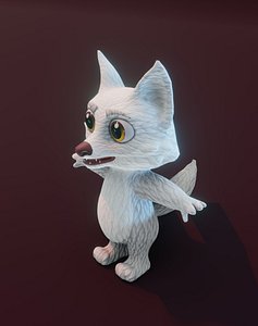 3D Cartoon Arctic Fox Animated 3D Model model