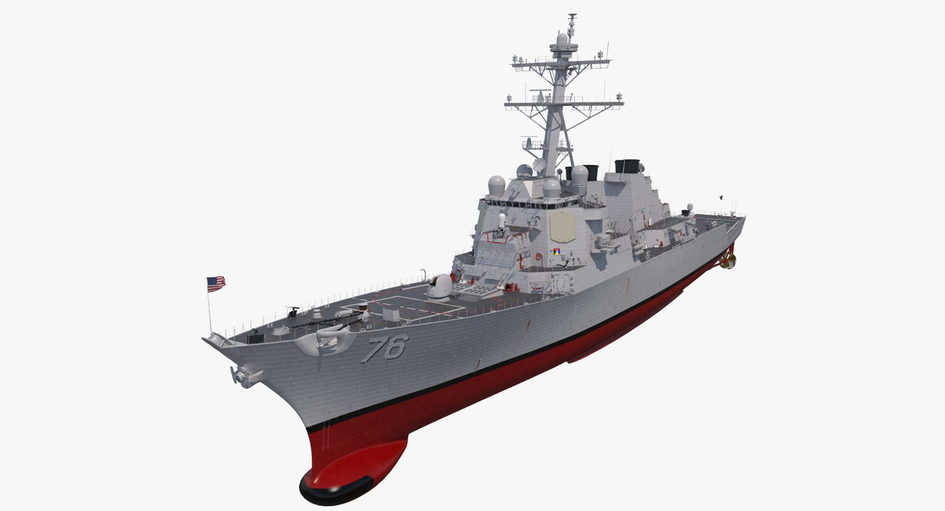Arleigh Burke Destroyer Higgins DDG-76 Rigged 3D Model preview