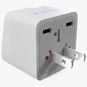 3D Type A Plug Adapter White