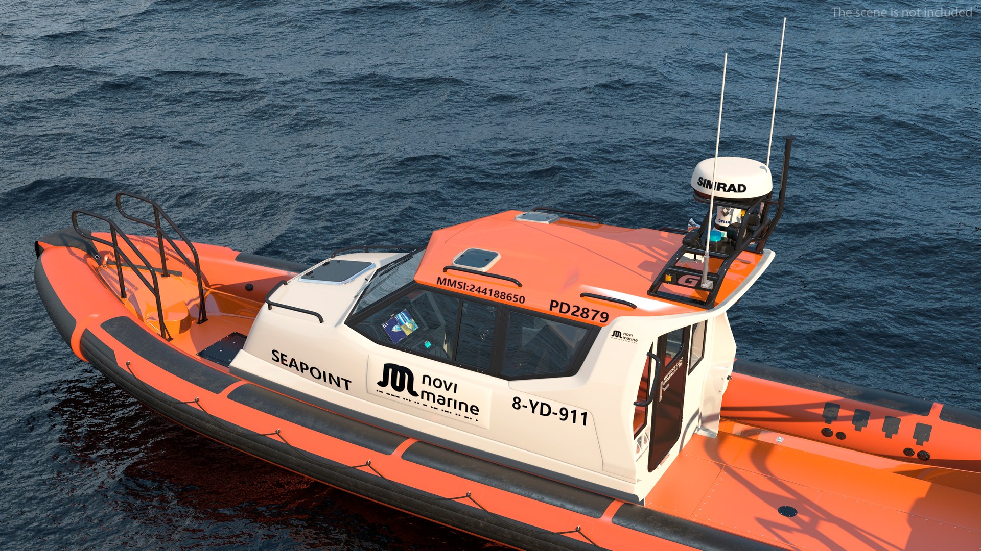 3D Waverider 1060 GRP Cabin Gemini Marin Orange Rigged For Maya ...